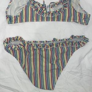 Solid and striped rainbow bikini